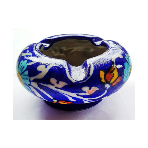 Blue Art Pottery Decorative Ceramic Ashtray (Blue) 2