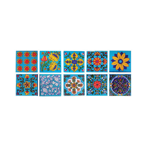 Blue Art Pottery_Floral Decorative Flooring Wall Crafted Tabletop 1