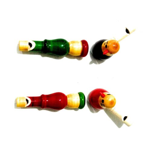 Channapatna Toys - Wooden Bird and Cop Whistle Toys 1