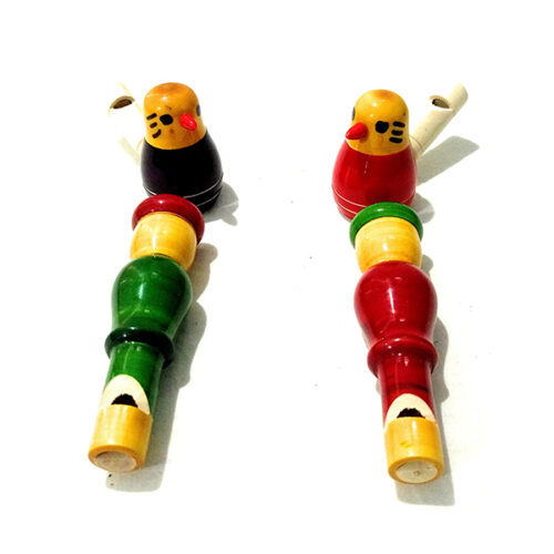 Channapatna Toys - Wooden Bird and Cop Whistle Toys 2