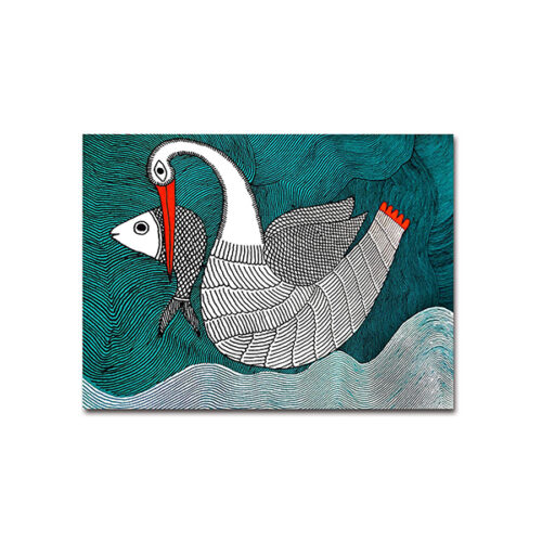 Gond Art Canvas Painting - The Duck