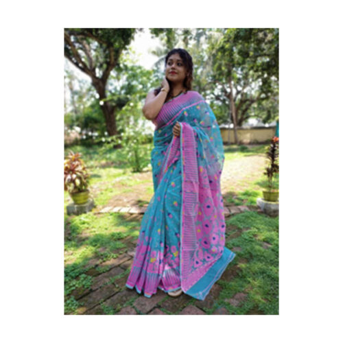 Jamdani---Dhakai-Surya-Kiran-Saree-(Sky-Pink)1